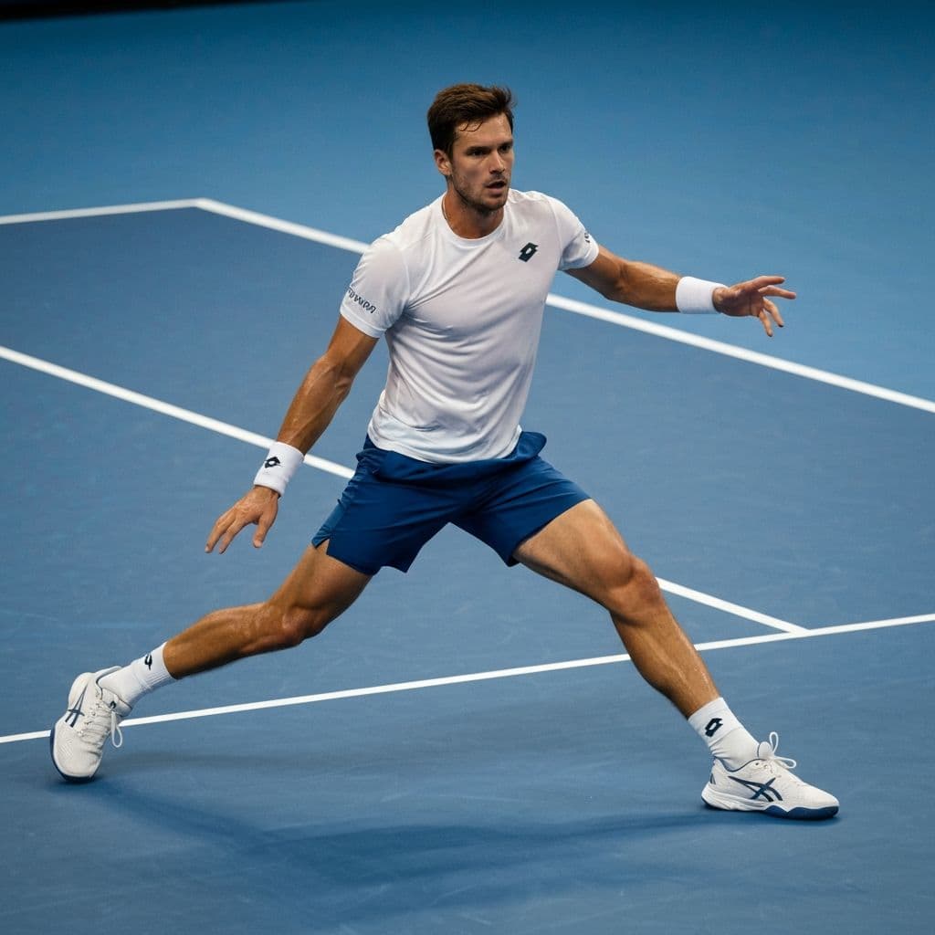 Tennis player explosive movement