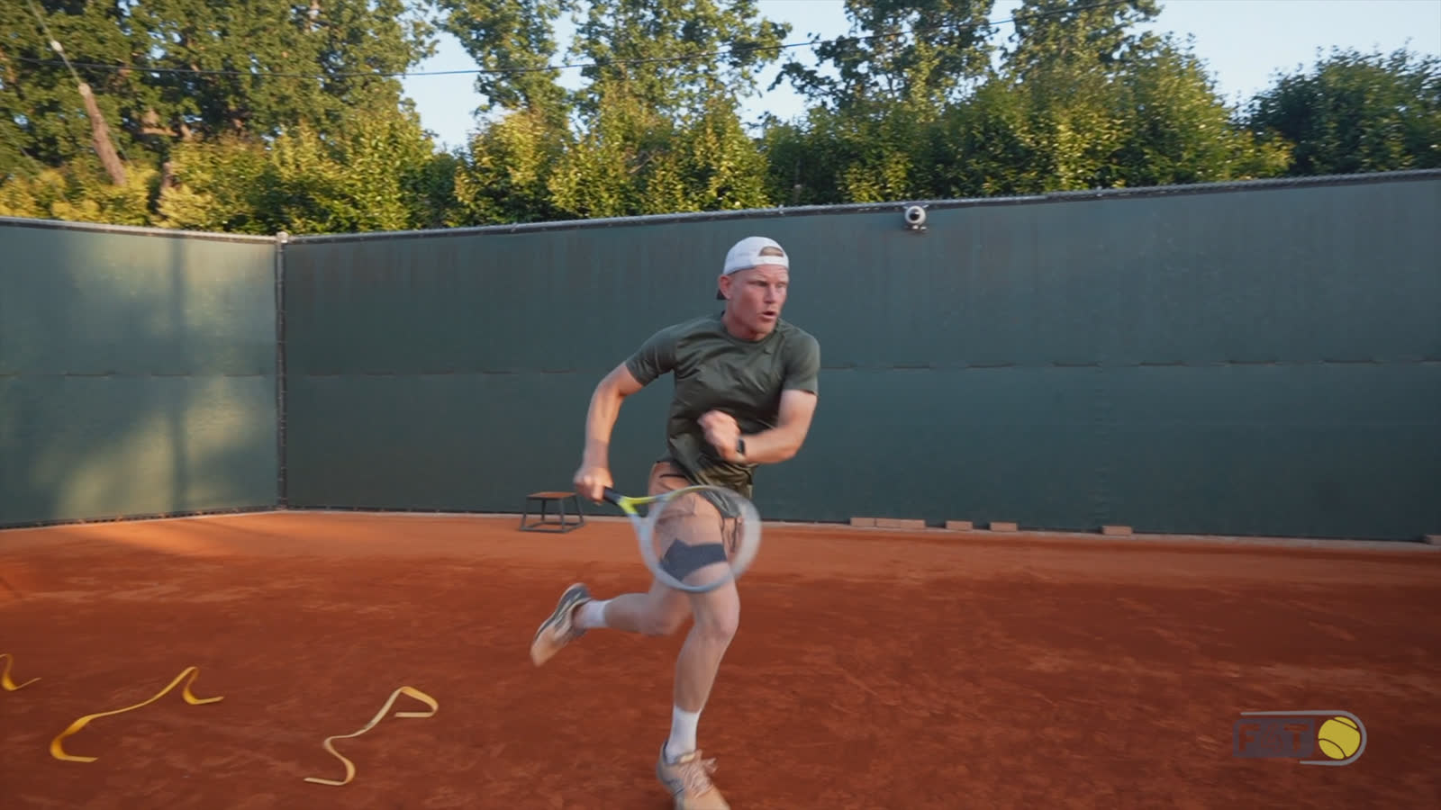 Tennis footwork and shadow-stroke drill on court